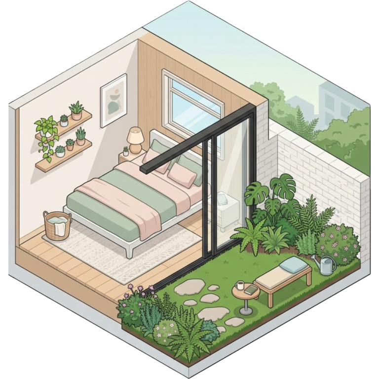 Kamar dengan taman pribadi